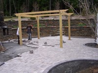 Millstone paver with charcol solider course