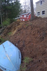 Lake Retaining Wall and Stairs